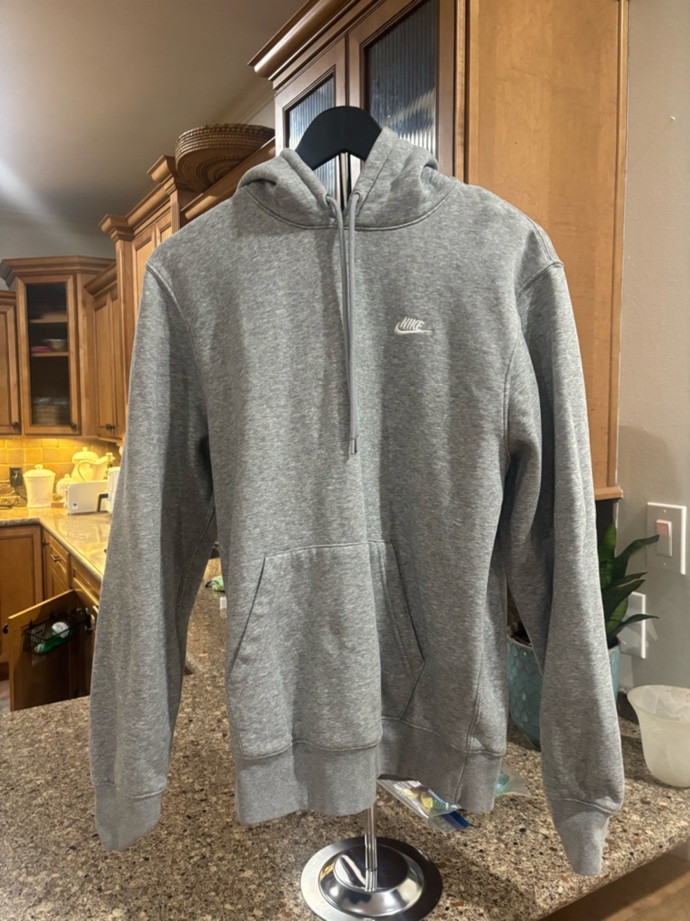 Nike Gray Hoodie with Black Swoosh Tag